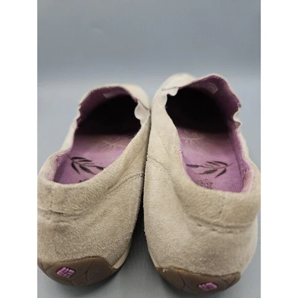 Columbia Women's Slip On  Comfort Loafer Shoes Suede Sz 10 Beige Casual Walk - Picture 9 of 11